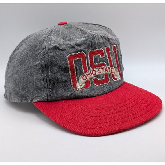 Vintage Ohio State Buckeyes Hat Cap Snapback Gray University USA Made VTG OSU - Picture 1 of 5